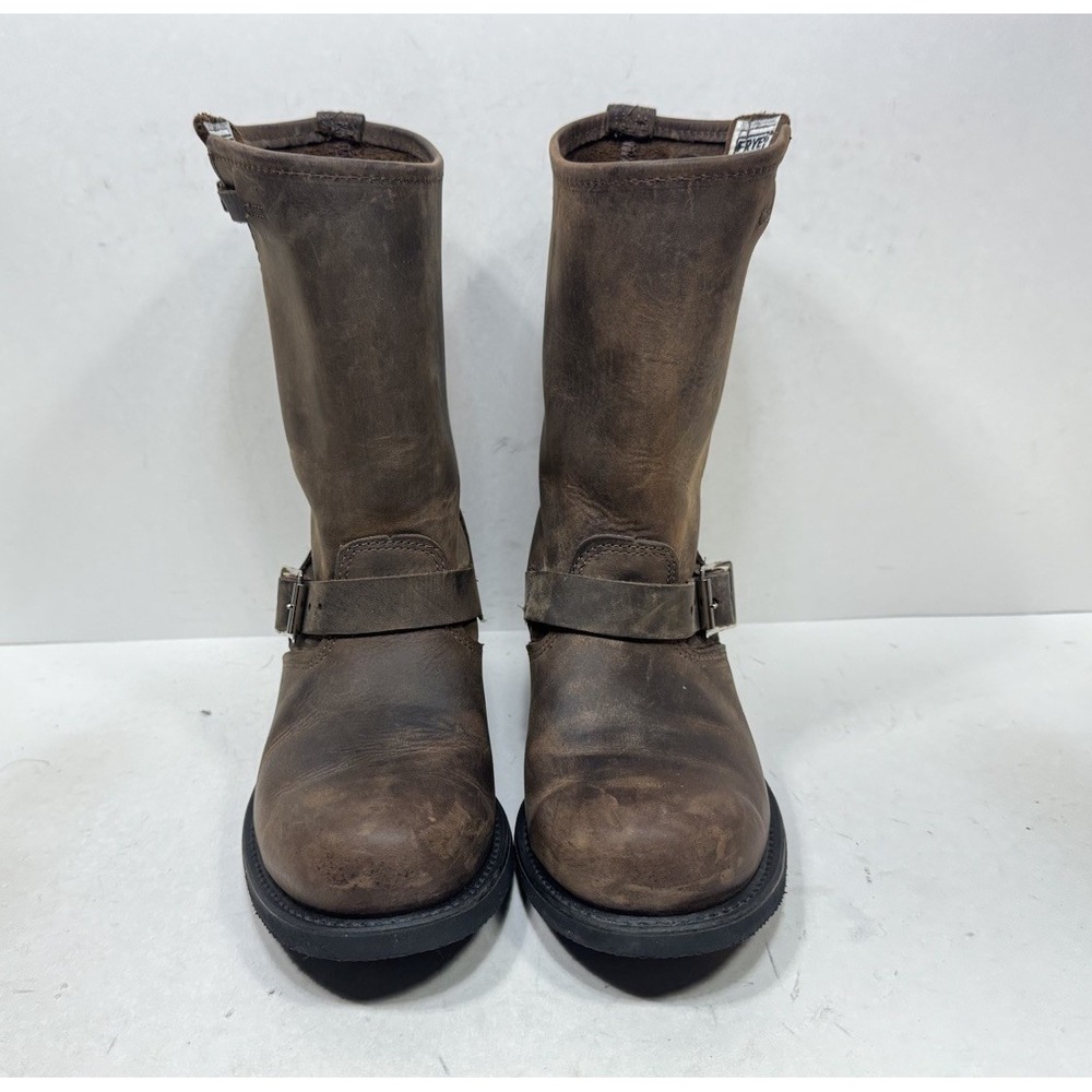 Frye 77400 Engineer 12R Womens Size 9.5 M Riding Leather Boots Made In USA Brown - Picture 2 of 9